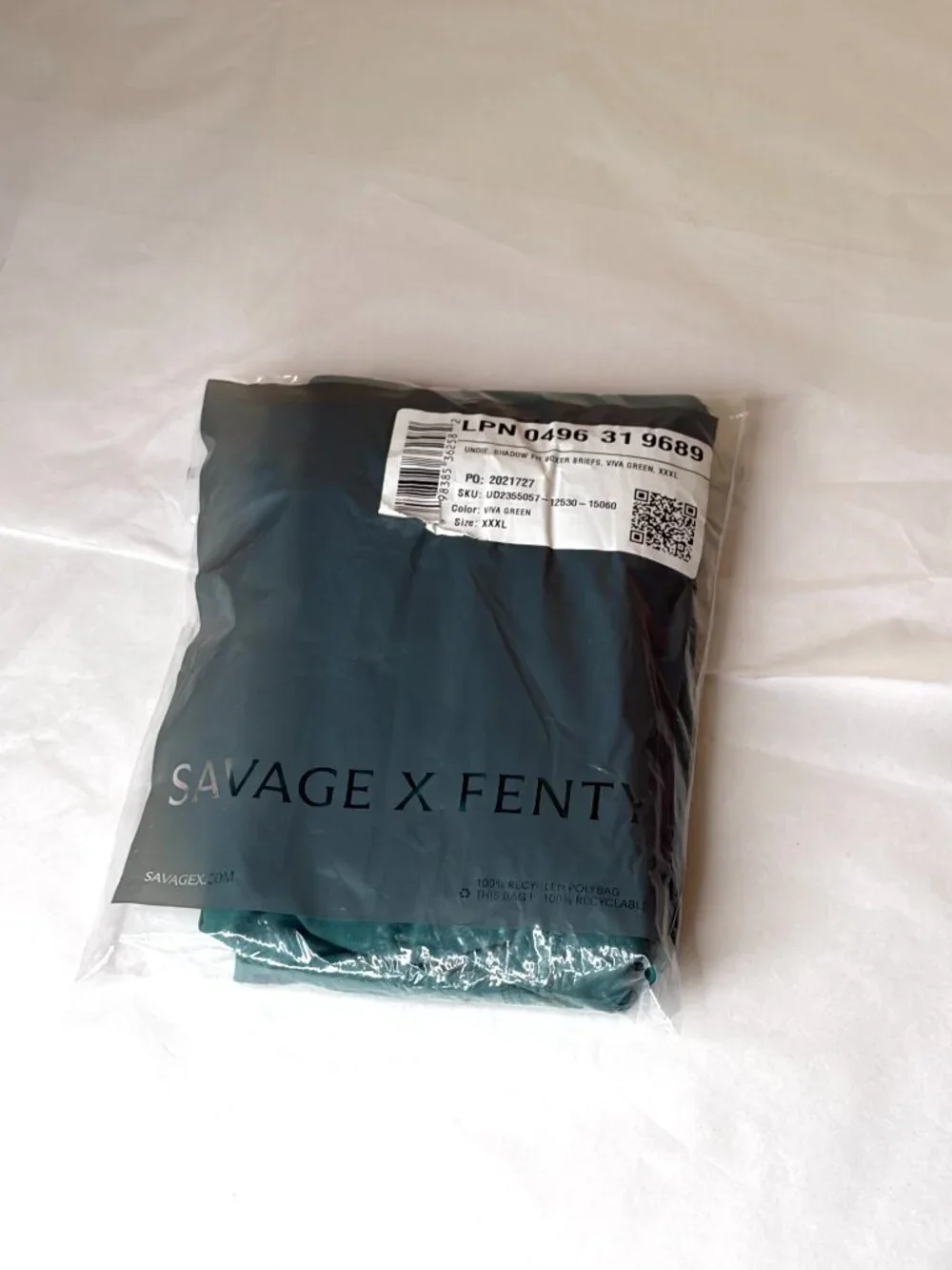 New Savage x Fenty Shadow Fit Boxer Briefs Green Size XXXL